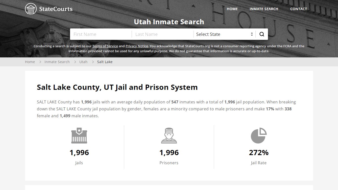 Salt Lake County, UT Inmate Search - StateCourts